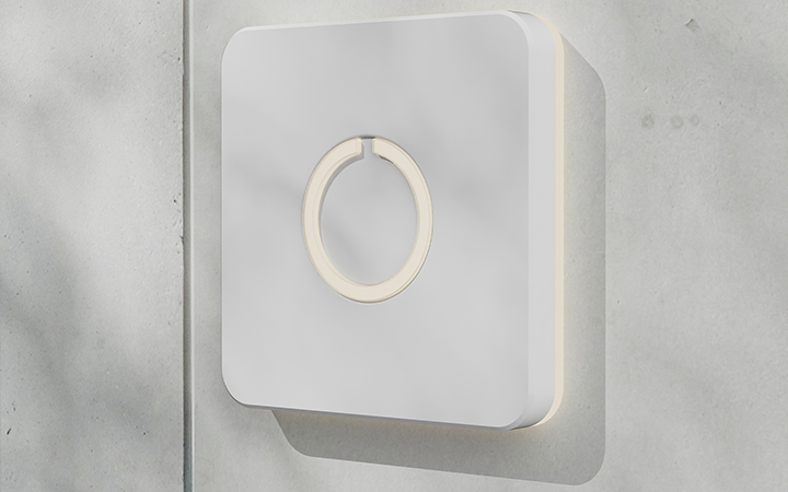 Square White Touch Doorbell Button by Luxello Door Bells